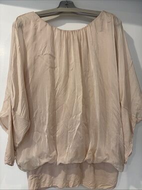 Light Neutral Beige Blouse - Elegant Women's Top Made in Italy silk